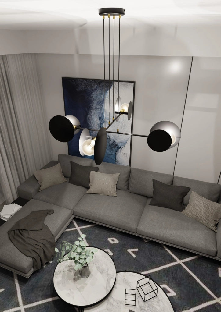 Lampadario Emibig IDEA 4 4xE27 Nero metallo Ø96 H100