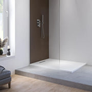 Piatto doccia 80x120 cm in marmoresina bianco effetto pietra | Paros