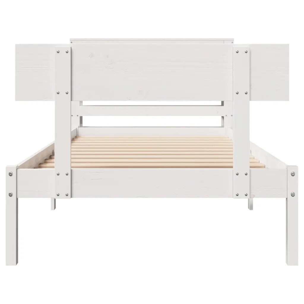 Letto senza Materasso Bianco 90x190 cm in Legno Massello Pino 3305787