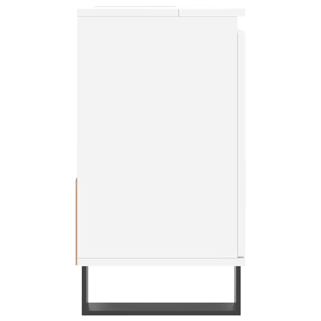 Mobiletto da bagno moderno con vano contenitore 65 x 33 x 60 cm legno composito bianco 02_0049046