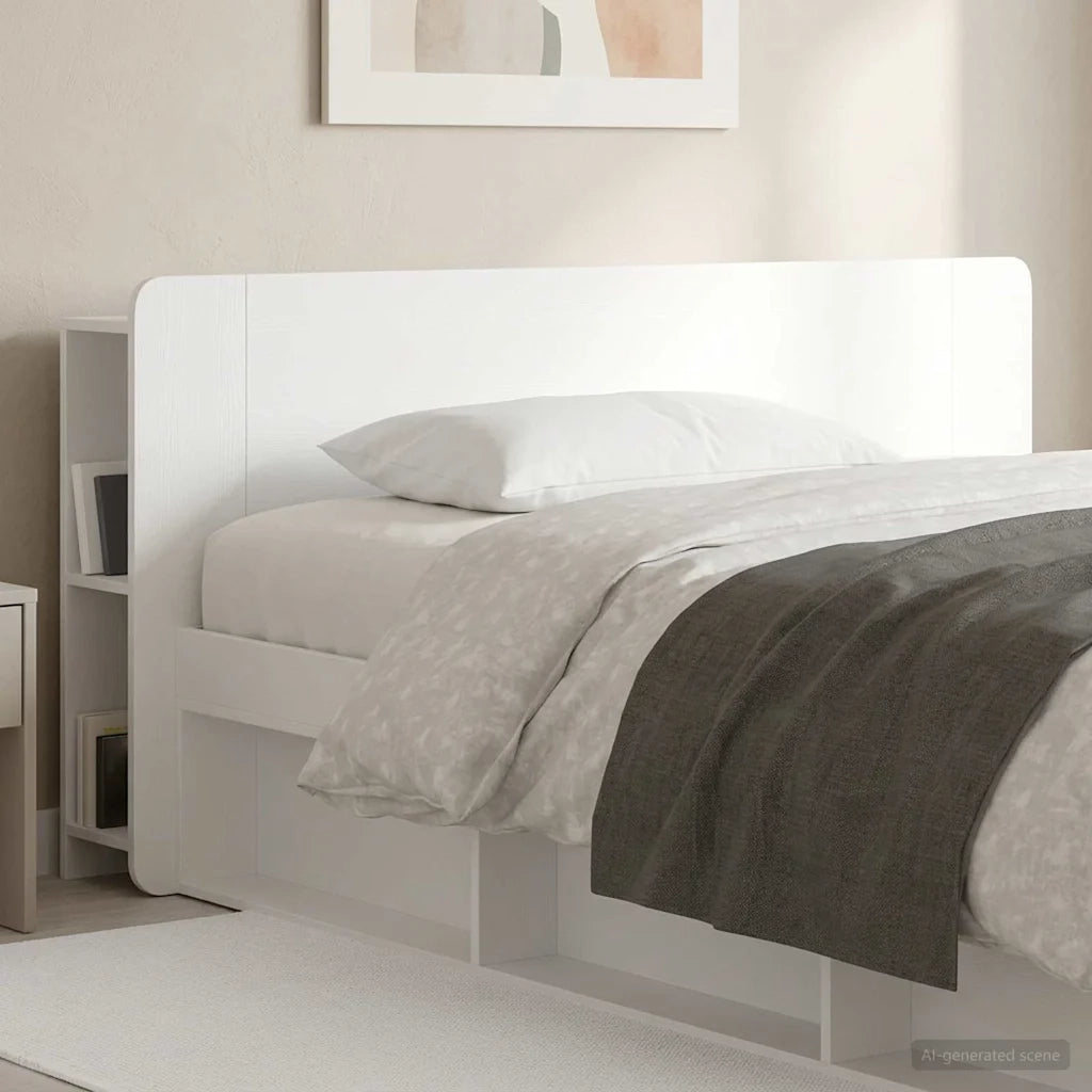 Testata del letto Bianco Lucido Legno ingegnerizzato