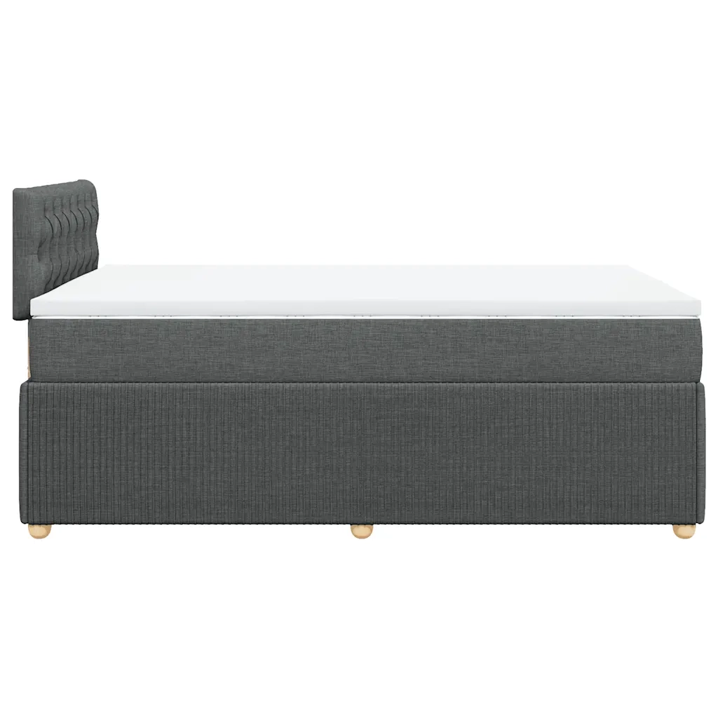 Giroletto a Molle con Materasso Grigio Scuro 120x200 cm Tessuto