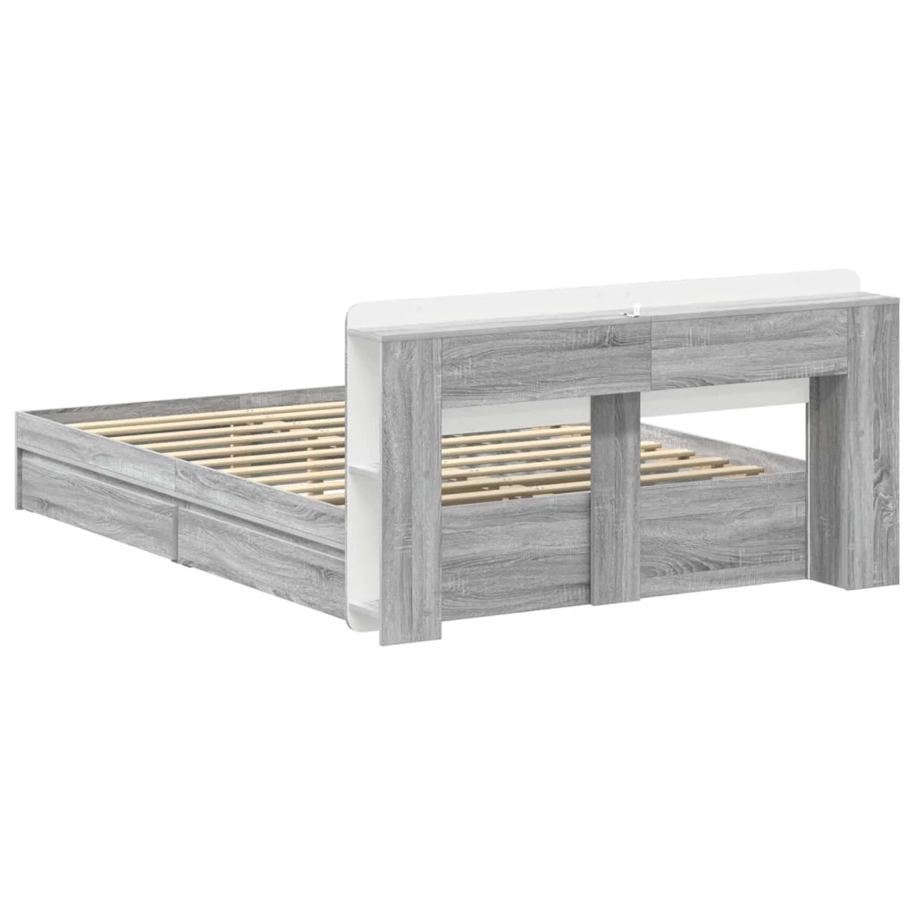 Telaio del letto con storage Sonoma grigio 160 x 200 cm 3433595