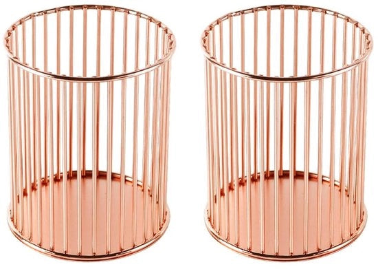 Organizzatore per pennarelli - Supporto per matite - Penna metallica - Stile e eleganza - Rosso oro - Organizzatore per pennelli per trucco - Adatto per ufficio e casa