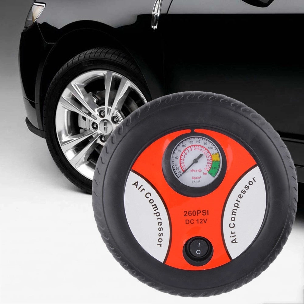 Trade Shop - Compressore D'aria A Forma Di Ruota Gonfia Velocemente Pneumatici Bici Auto Moto -