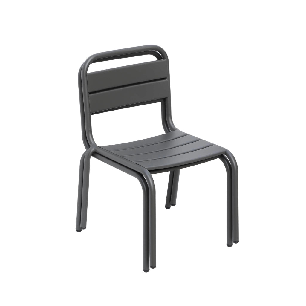 Set di 2 sedie in metallo per bambini, antracite