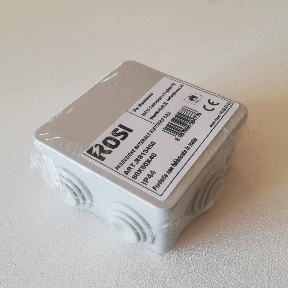 Cassetta derivazione l 80 x h 80 x p 40mm ip44 preforata quadrata