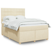 Giroletto a Molle con Materasso Crema 160x200 cm in Tessuto