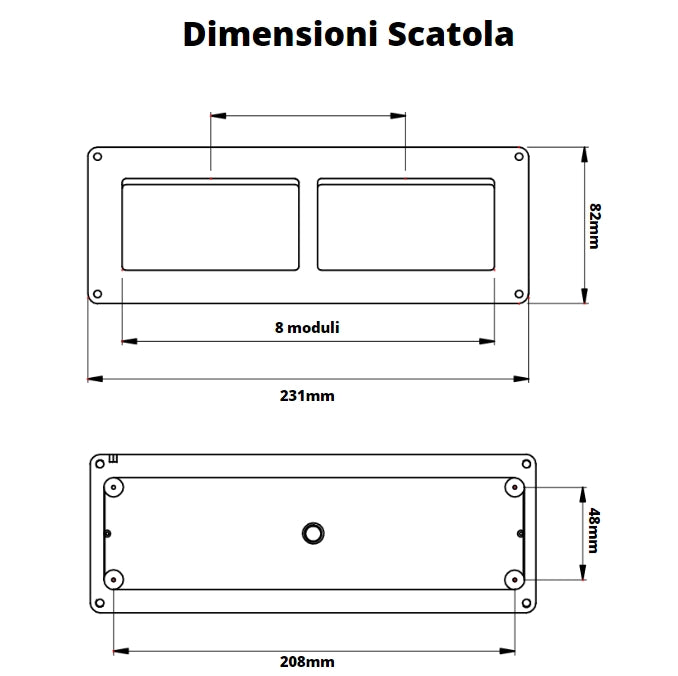 Gewiss scatola parete grigia ip40 8 posti gw27006