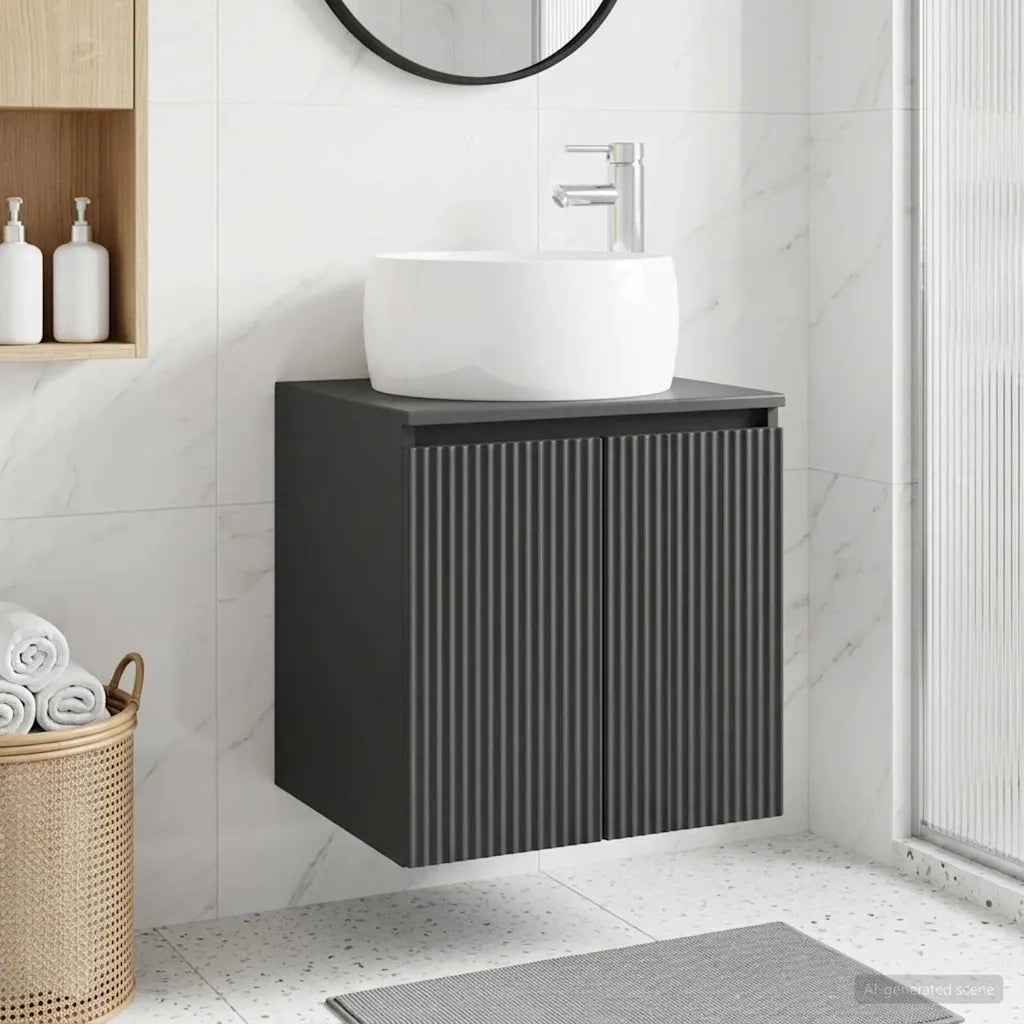 Mobile Lavabo da Parete Nero 49,5 x 44,5 x 66 cm 890453