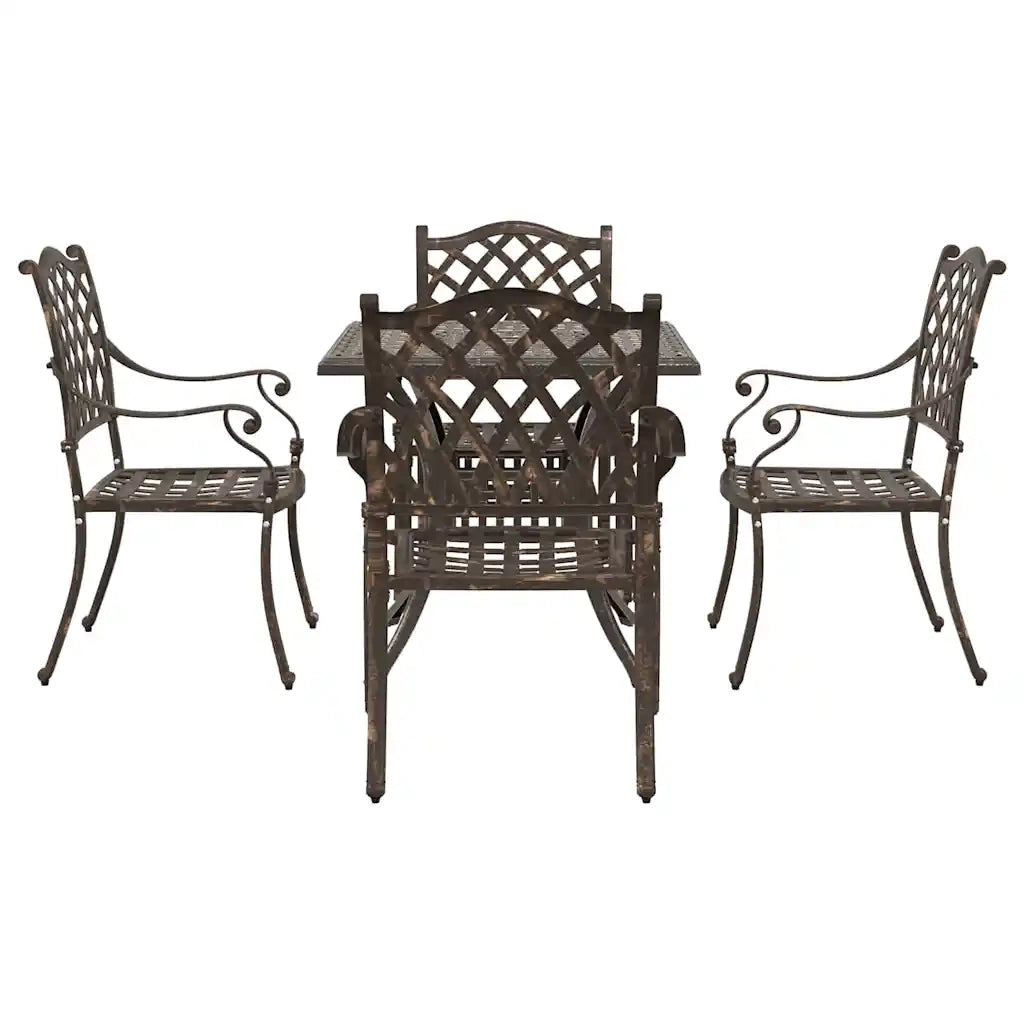 Set di Tavolo da Giardino 5 pcs Bronzo Alluminio pressofuso 3334736
