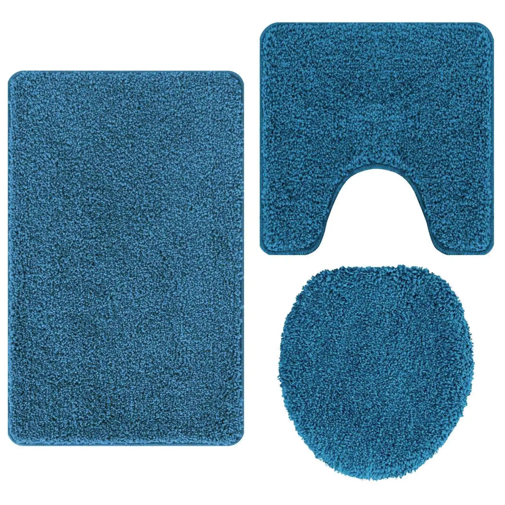 Set di tappetini antiscivolo per il bagno 3 pcs Blu PP 4019873