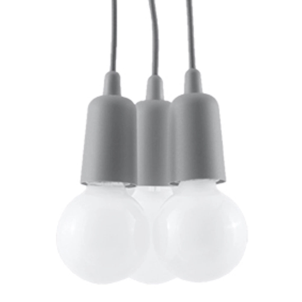 Lampada a sospensione DIEGO 3 grigio