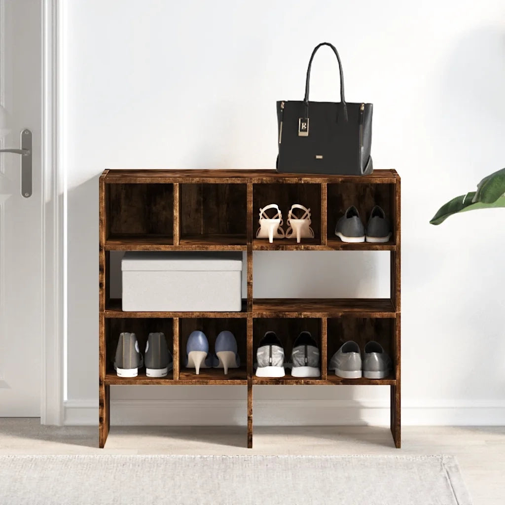 Scarpiere 2 pz Impilabili Rovere Fumo 89,5x30x40 cm