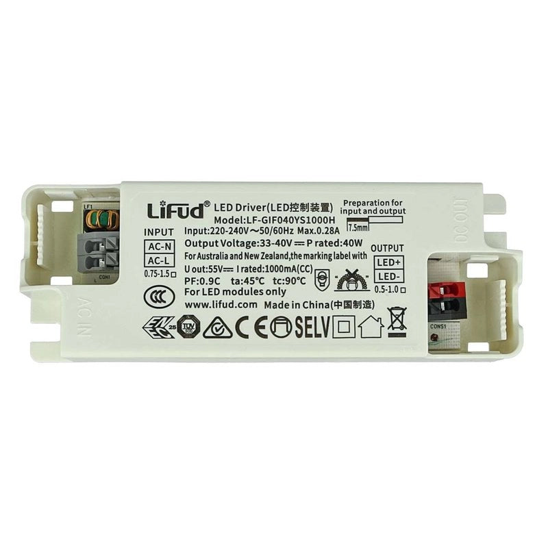 Led Driver CC 1000mA 33V-40VDC 40W Alimentatore Corrente Costante 1000mA Per Pannello Led 60X60cm