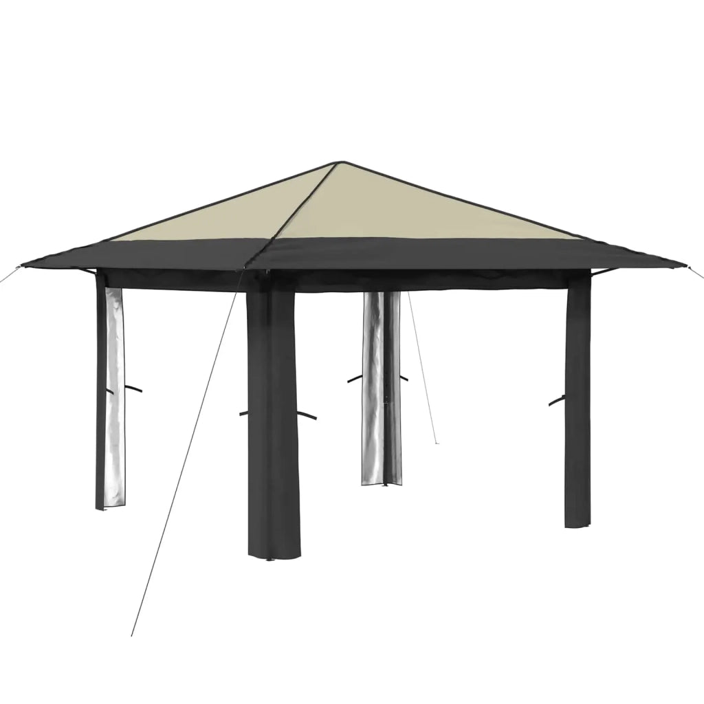 Gazebo senza Parete 3,3 x 3,3 m Crema e Antracite 42036811