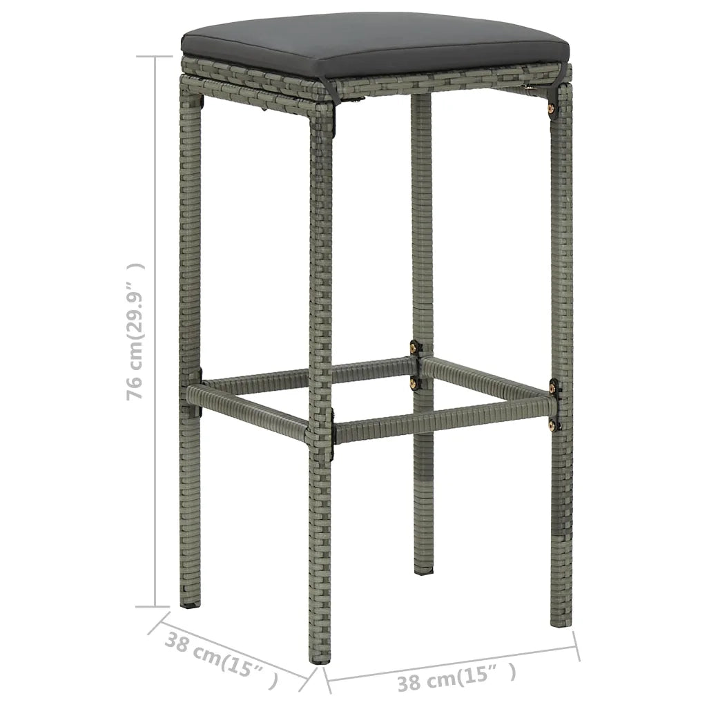 Set da Bar 3 pz in Polyrattan Grigio CFW1859949