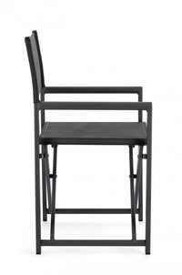 Set 2 Sedie Regista da Giardino 48x56x86h cm Taylor Grigio Scuro/Antracite