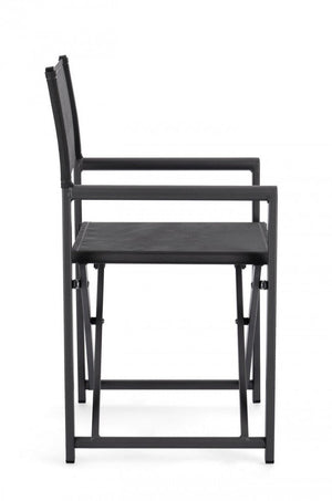 Set 2 Sedie Regista da Giardino 48x56x86h cm Taylor Grigio Scuro/Antracite