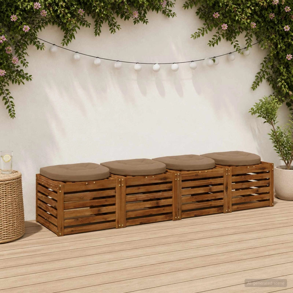 Cuscini per Sedia in 4 Pezzi 4 pz 100% Poliestere Tortora 945336