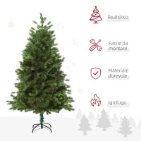 Albero di Natale Artificiale Gigante 180cm Realistico, Decorazione di Natale con 696 Rami, Base Pieghevole e Rimovibile