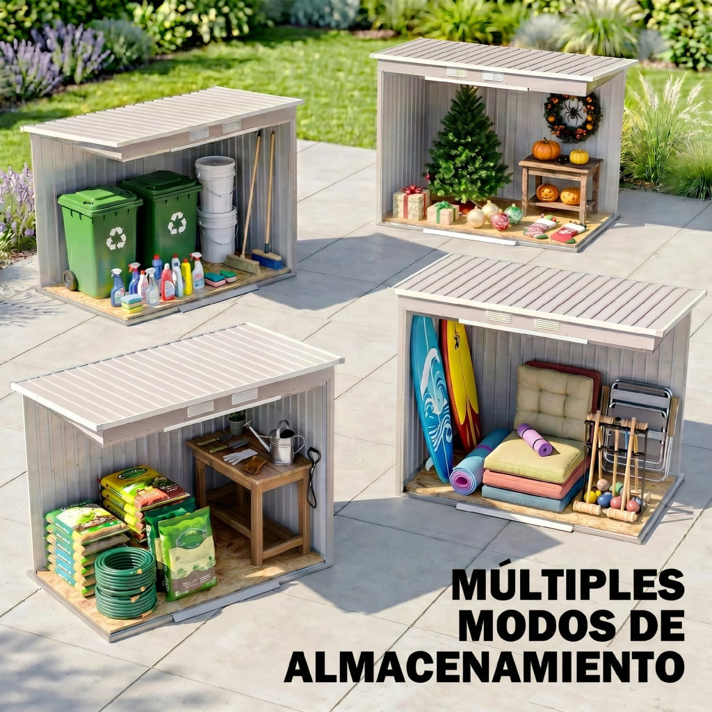 Casetta da Giardino ¨C Zephmum ¨C Grigio Chiaro 213x130x172 cm