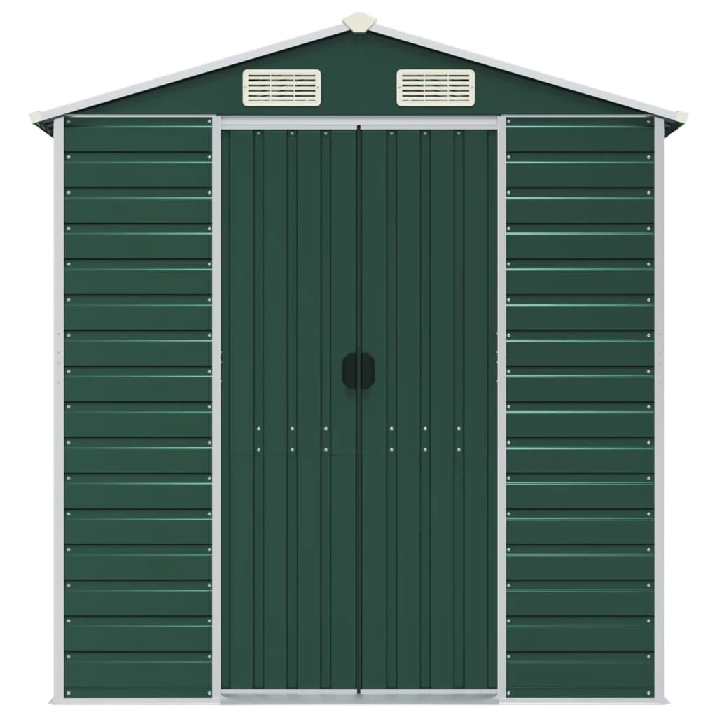 Casetta da giardino cabina ripostiglio casetta da esterno robusta casetta per attrezzi 191 x 130 x 198 cm acciaio zincato verde 02_0022347