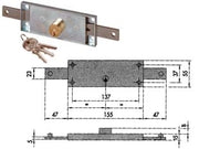 SERRATURA SERRANDA CENTRALE CILINDRO FISSO TONDO 41510  mm.155x15x55h. (41510780)    CISA