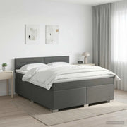 Letto box spring con materasso Grigio Scuro 140 x 190 cm 3450468