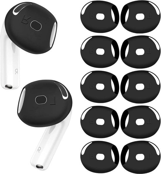 Orecchini in silicone ultradunni per AirPods 4 - 5 paia di orecchini sostitutivi in nero, comodi e duraturi