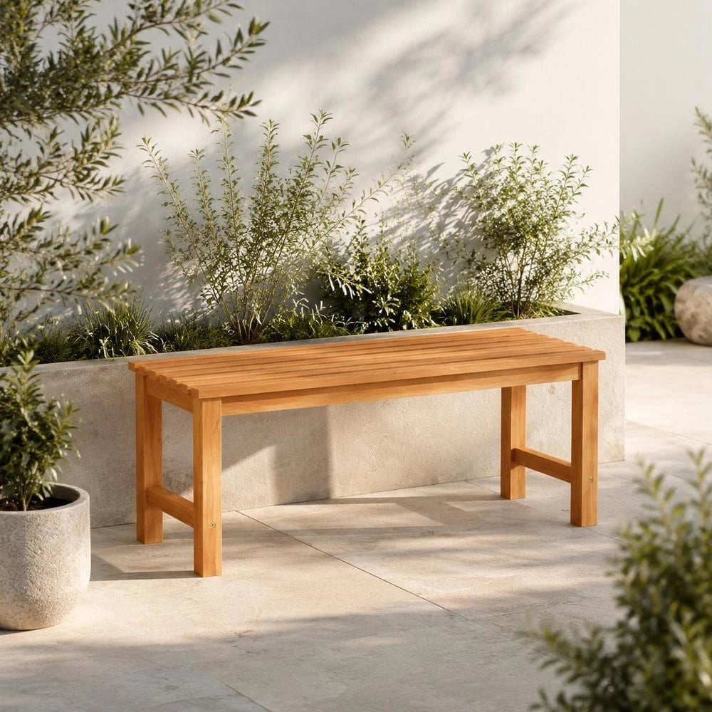 Garden Bench 114 Cm Solid Teak Wood