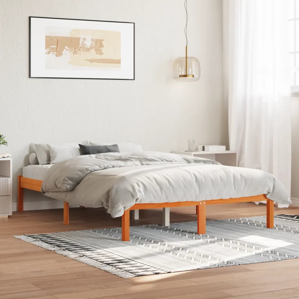 Giroletto senza Materasso Marrone Cera 120x200 cm Legno di Pino 844854