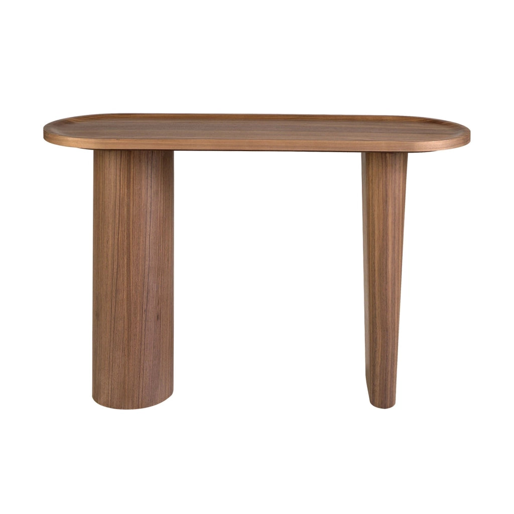 Console ovale in noce a mezza punta