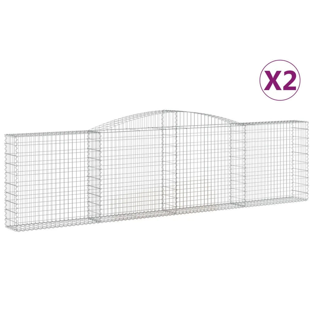 Cesti Gabbioni ad Arco 2pz 400x30x100/120 cm Ferro Zincatocod mxl 100182