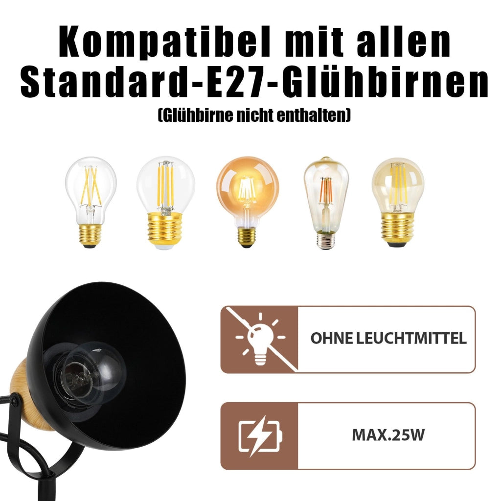 ZMH Faretto da soffitto a 3 luci orientabile a 350° Vintage Plafoniera Soggiorno