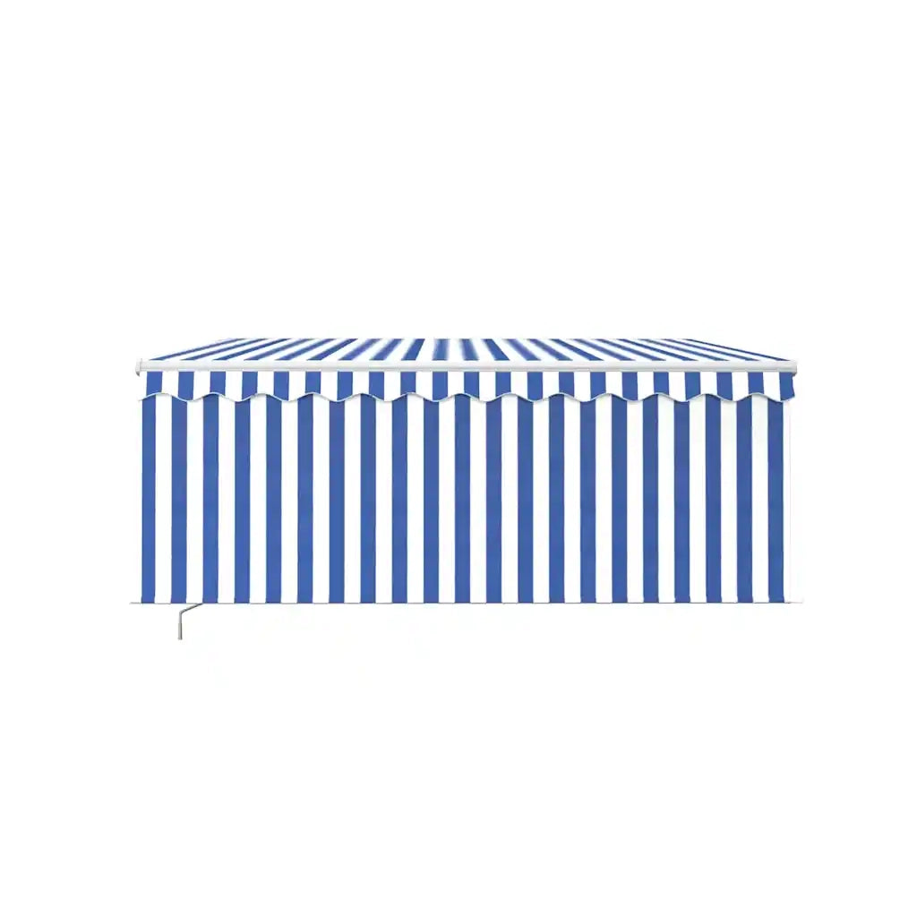 Tenda Sole Retrattile Manuale con Parasole-Tenda parasole per balcone 3x2,5m Blu e Bianco 949295