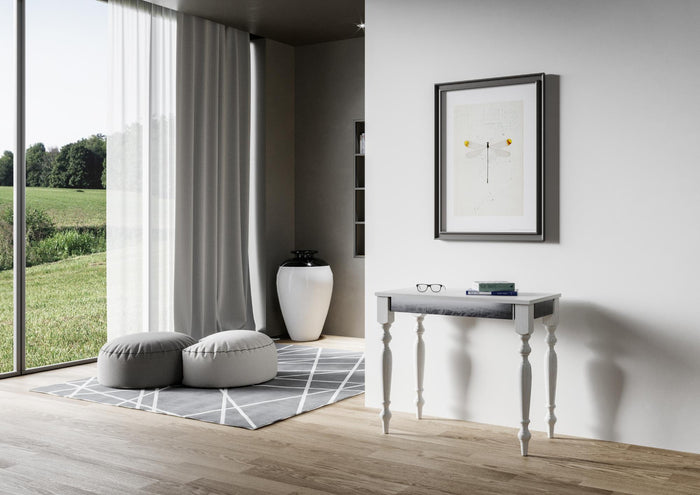 Consolle Allungabile 90-196x40x78 cm in Nobilitato Bianco