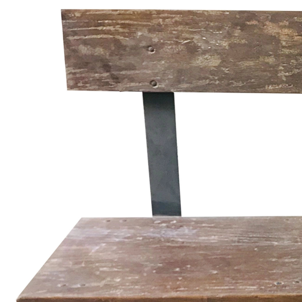 Sgabello in legno e metallo marrone 142x44x98h