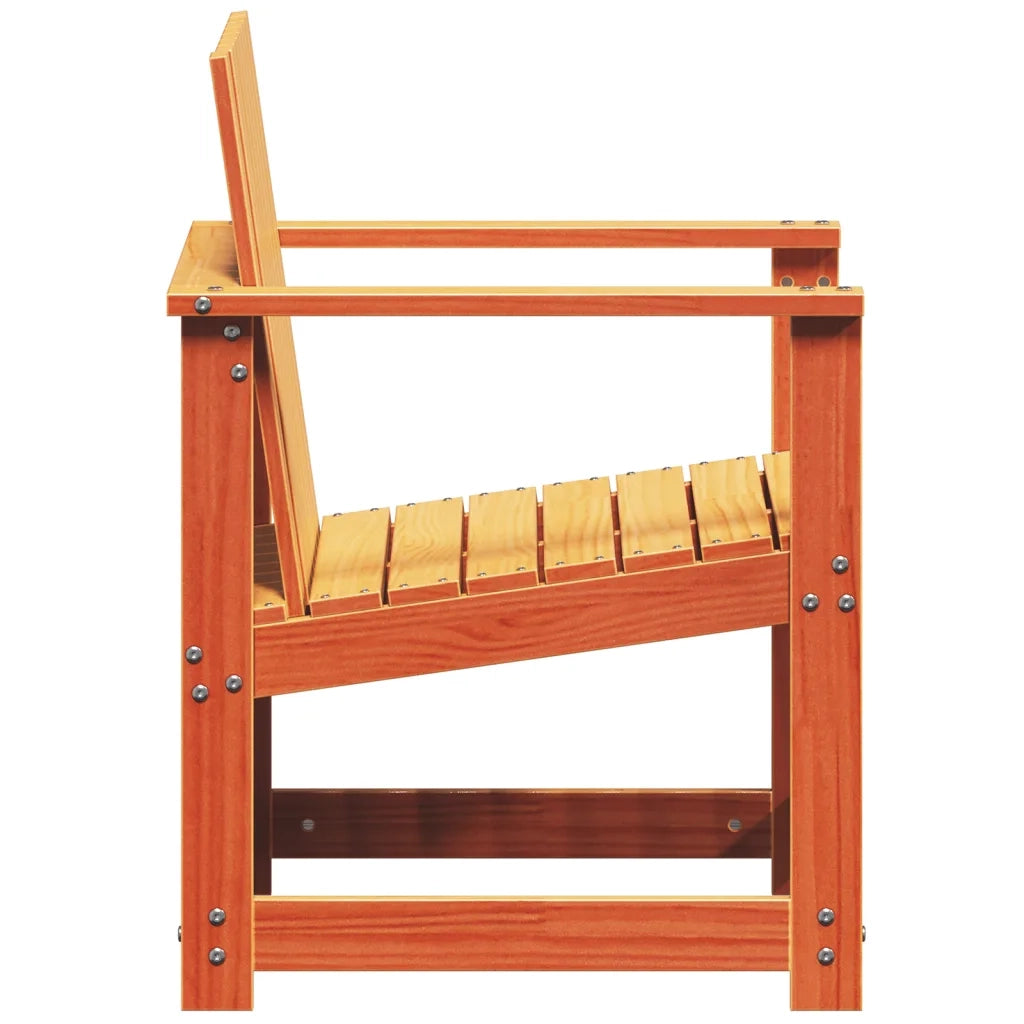 Sedia da patio-Sedia da Giardino Marrone Cera 62x56x77 cm Legno Massello Pino