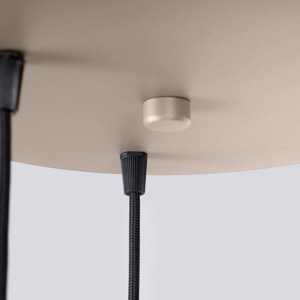 Lampadario moderno tondo taupe 3 sfere vetro SFERA