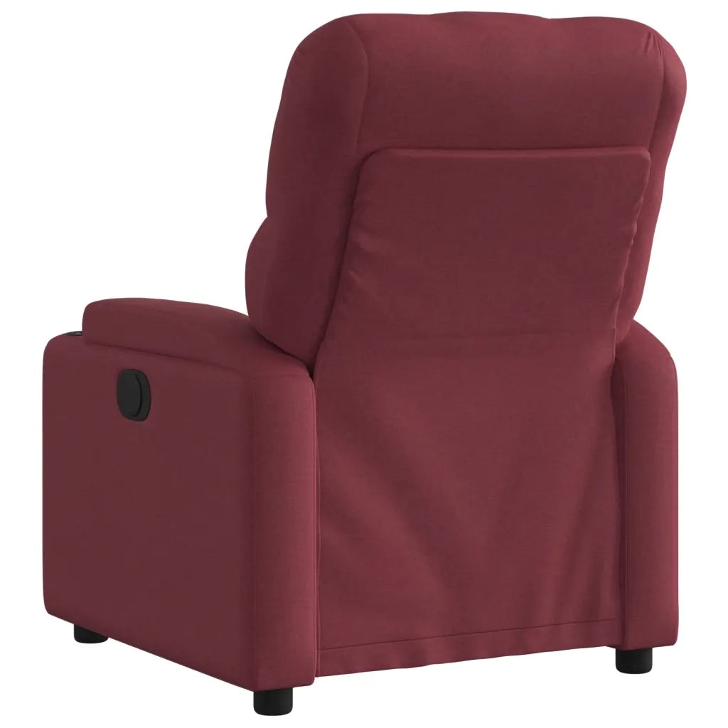 Poltrona Elettrica Reclinabile Rosso Vino in Tessuto