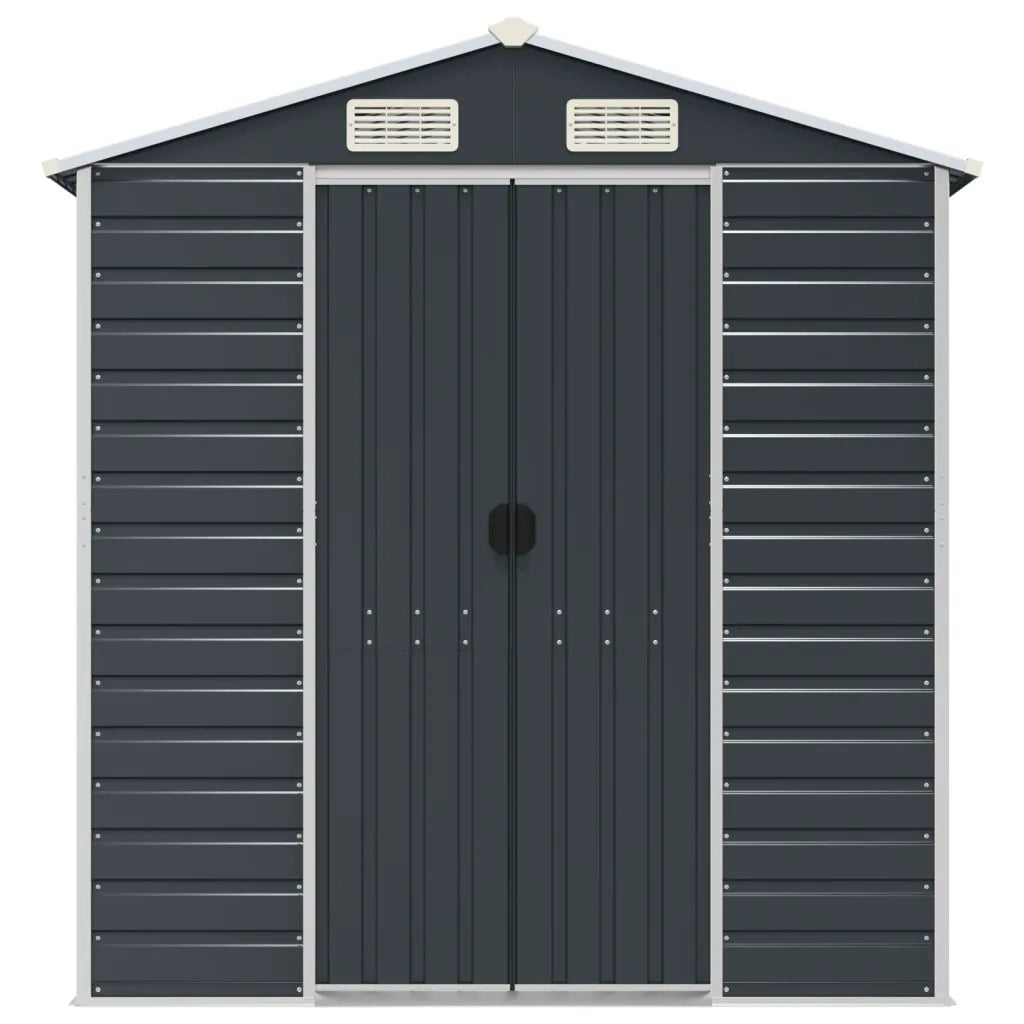 Capanno da Giardino Antracite 191x470x198 cm in Acciaio Zincato 3188257
