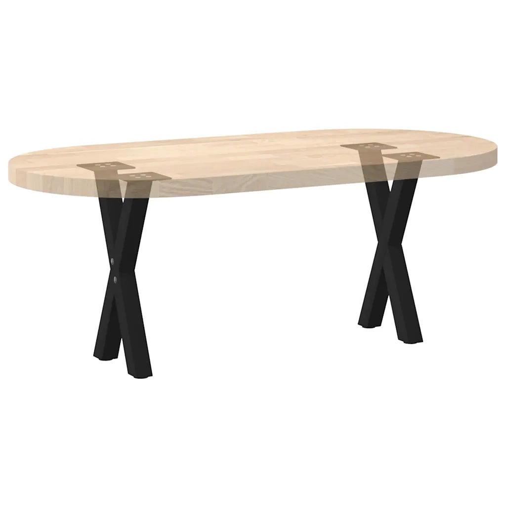 Gambe per Tavolino da Caff¨¨ a Forma di X 2 pz-Set di 2 Gamba per Tavolo Nere 38x(42-43) cm Acciaio 368004