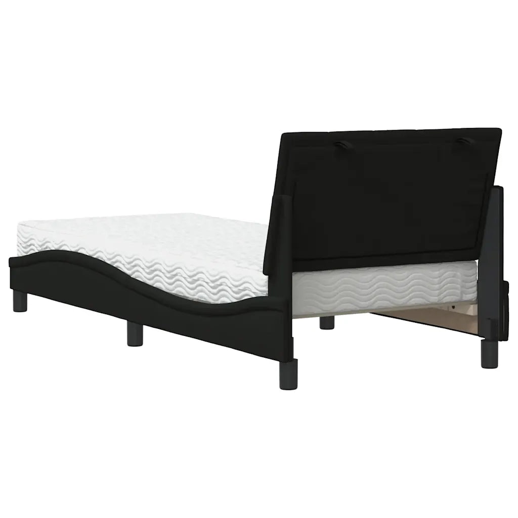 Letto con Materasso Hanko Nero 80x200 cm in Tessuto 3310491
