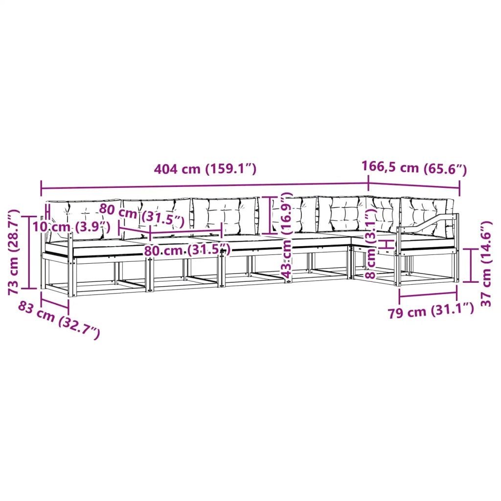 Set di divani da esterno 4 pz Bianco e Antracite Poliestere 3386531