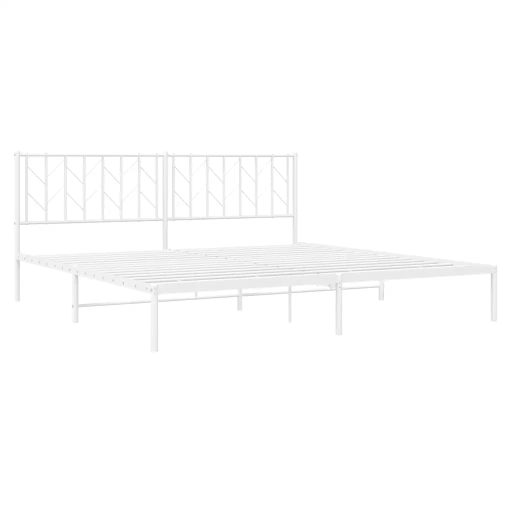 Giroletto con Testiera Metallo Bianco 193x203 cm 374492