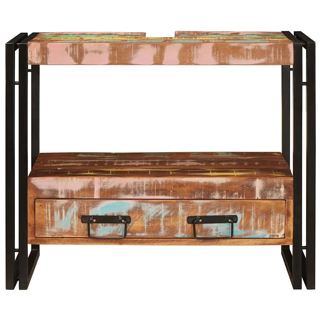 Mobiletto moderno con cassetto 71 x 33 x 58 cm pratico e resistente in ferro nero 02_0058001