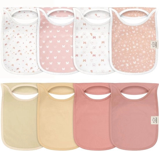Set di 8 assorbenti per bambini - assorbenti per bambini a forma di triangolo, assorbenti per bocca superassorbenti, bandane per neonati, assorbenti per bocca biologici in cotone, assorbenti per bocca per bambini (farfalle)