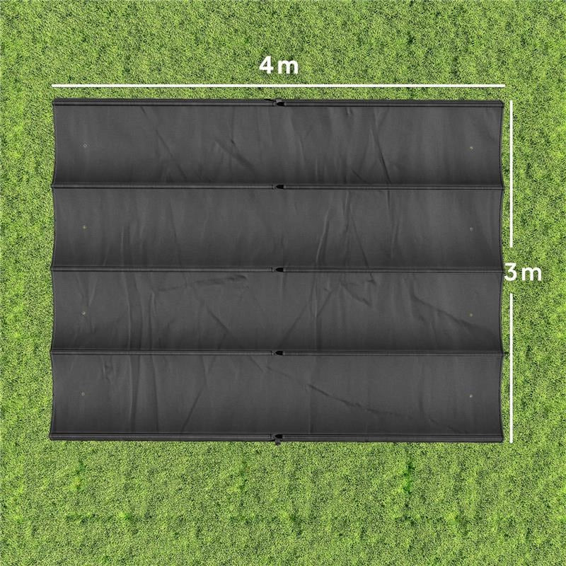TELO PERGOLA PER ESTERNI ANTI UV IN POLIESTERE GRIGIO SCURO CON 8 FORI DI DRENAGGIO, 392X350 CM
