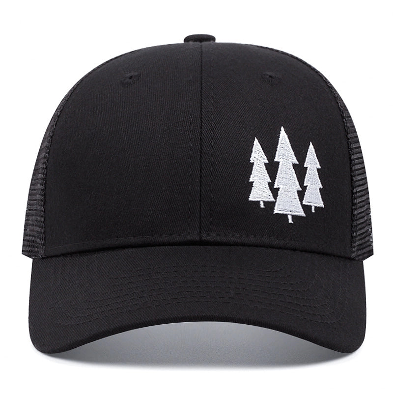 Cappellino da baseball casual regolabile con ricamo Pine, colore nero